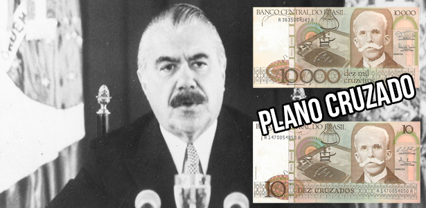 Presidente José Sarney cria o "Plano Cruzado" e muda o nome da moeda nacional