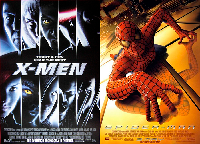 Os primeiros filmes da franquia X-Men (Fox) e Spider-Man (Sony) foram sucesso de bilheteria